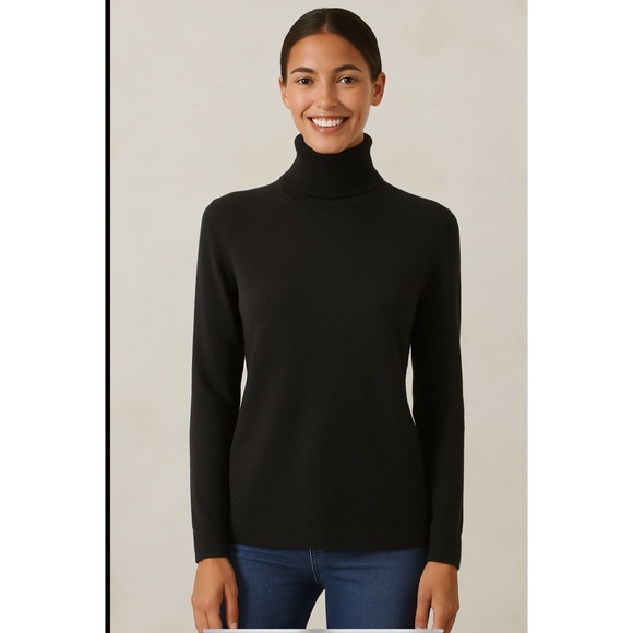 C BY BLOOMINGDALES CASHMERE SWEATER TURTLENECK CLASSIC LUXURY PREPPY DESIGNER M - Picture 1 of 10